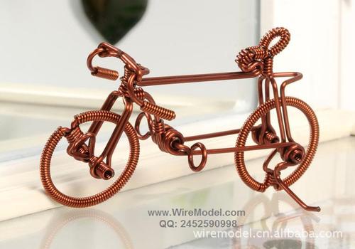 手工自行车 铜丝工艺品 北京地摊旅游纪念品 铜艺品 漆包铜线